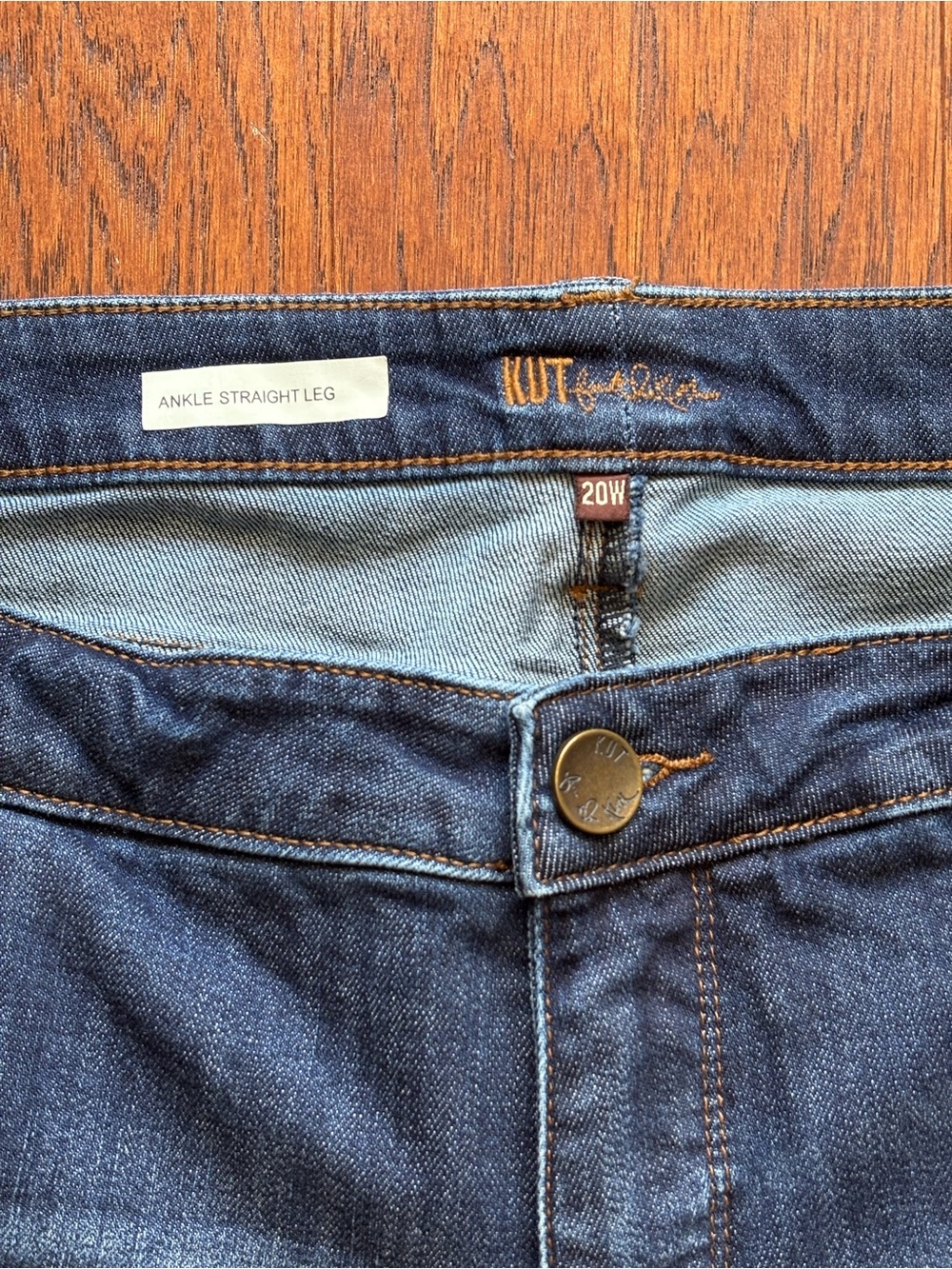 Kut From The Kloth Ankle Straight Leg Jeans Frayed Hem | 20W | Hi-Low Hem - Picture 9 of 12